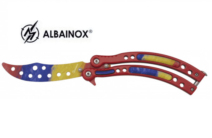 Couteau papillon Colorful Multicolor D’entrainement lame de 9 cm