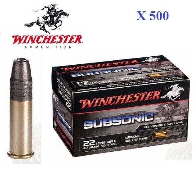 Cartouches 22LR SUBSONIC 42 MAX Winchester boite de 500