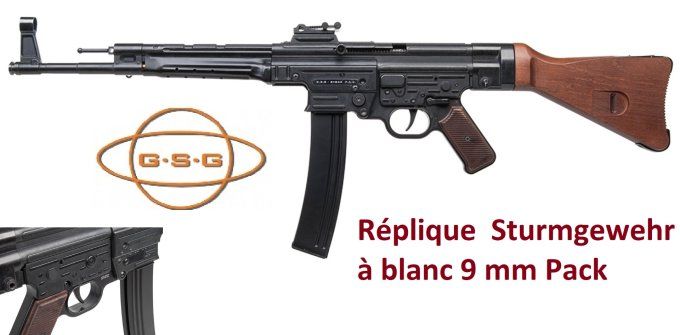 Réplique GSG de la Fameuse Sturmgewehr à blanc 9 mm Pack