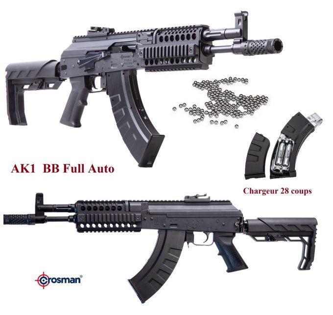 Carabine AK1 full auto Cal. 4.5 Bille Acier