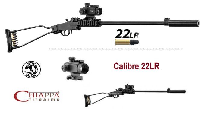 Pack Carabine Chiappa Little Badger pliante Cal 22 LR mono-coup