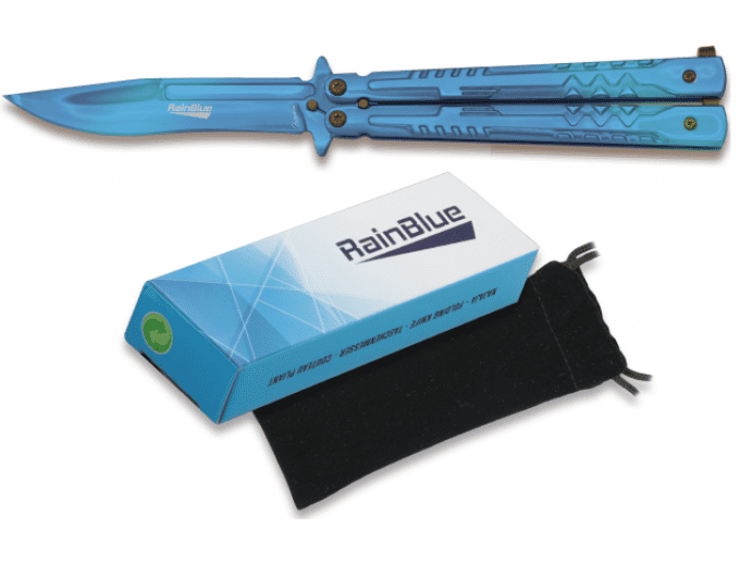 Couteau PAPILLON « RAINBLUE » couleur bleu