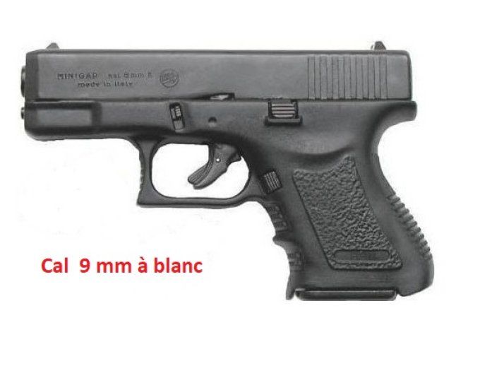 Pistolet à blanc Mini GAP ( REPIQUE MINI GLOCK ) Cal. 9mm PAK