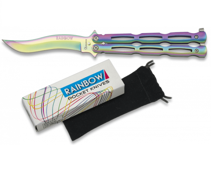 Couteau papillon RAINBOW de 22 cm