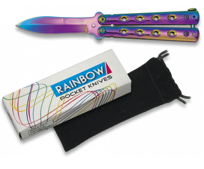 Couteau papillon RAINBOW de 16 cm