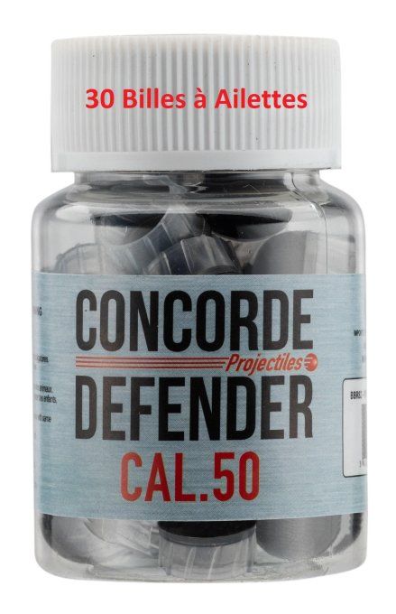 Pot de 30 Billes caoutchouc à ailettes sniper Cal. 50