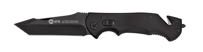 Couteau pliant tactique sécurité noir / K25