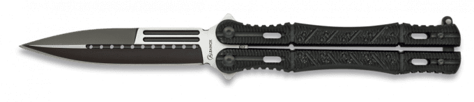 Couteau papillon design noir lame de 10.00 cm