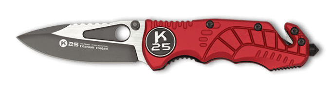 Couteau pliant rouge Titanium lame de 6.70 / K25