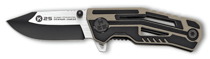 Couteau pliant tactique bicolor Titanium lame de 5