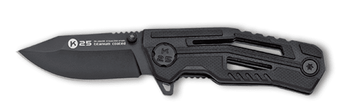 Couteau pliant tactique noir Titanium lame de 5
