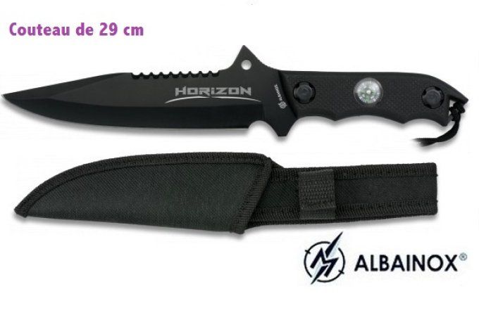 Couteau Tactique HORIZON Noir 29 cm