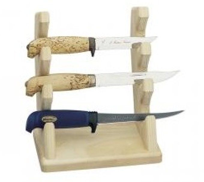 Support bois pour 3 poignards Marttiini