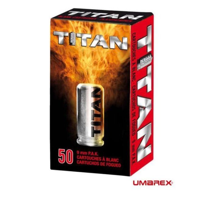 Cartouches à Blanc TITAN x50 Cal. 9 mm PISTOLET