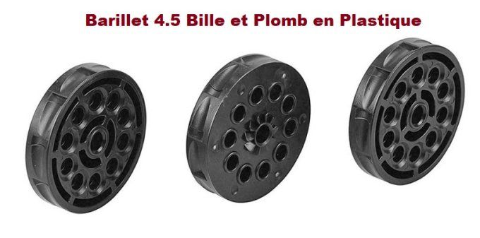 Barillet PLASTIQUE python Colt 4.5 mm par 3 / Cal 4.5 plomb & Billes Acier