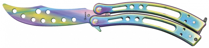 Couteau papillon D’entrainement Couleur Pastelle lame de 9.50cm