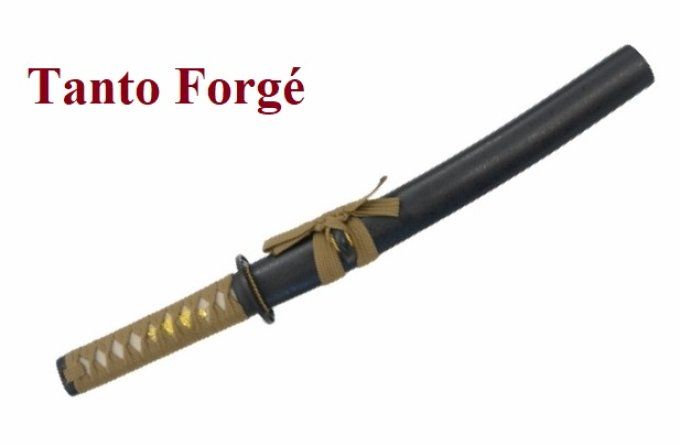 TANTO Forgé Lame trempée noir et beige