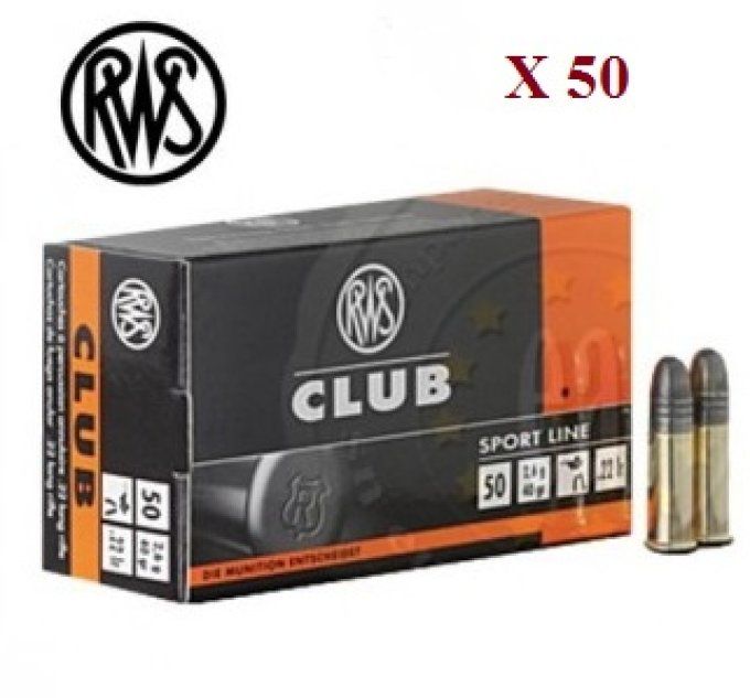 Cartouches 22LR RWS CLUB boite de 50