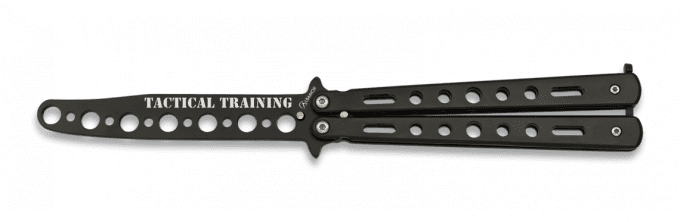 Couteau papillon training tactique D’entrainement noir lame de 10.20 cm