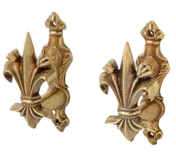 Support Mural Fleur de Lys Doré