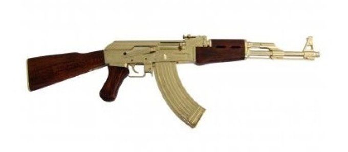 Réplique de la Célèbre AK 47 Crosse Bois KALASHNIKOV doree