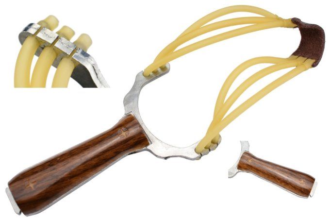 Lance pierre aluminium et desing bois