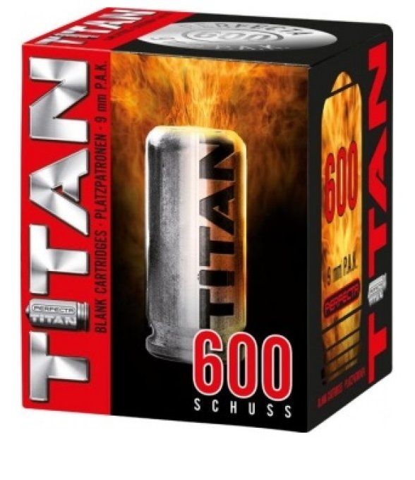 Cartouches à Blanc TITAN x600 Cal. 9 mm PISTOLET