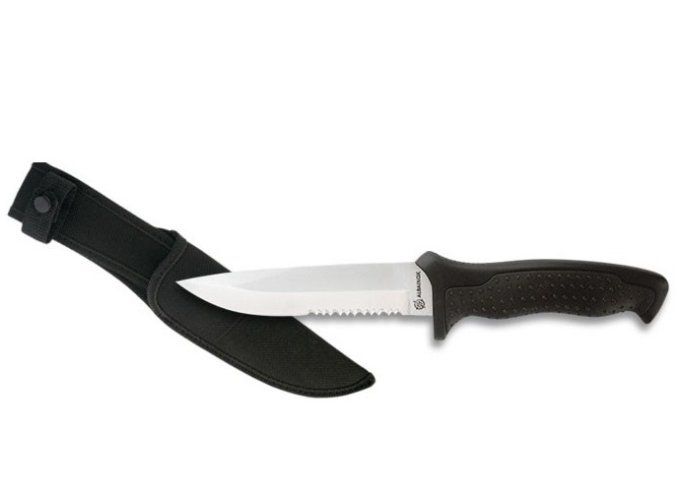 Couteau Tactique Noir Lame Crantée