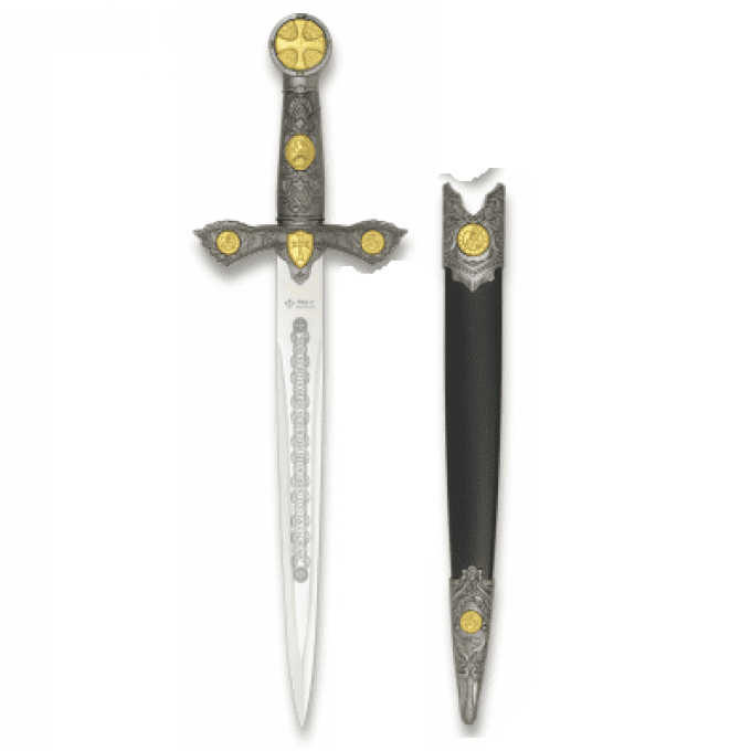 Dague Templière ALBA argenté 39 cm