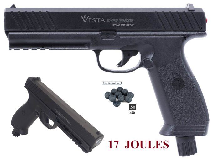 Pistolet VESTA PDW50 semi auto Cal 50 Gen 17 Joules