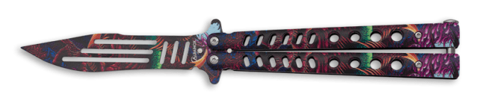 Couteau papillon 3D D’entrainement multicouleur lame de 10.40 cm