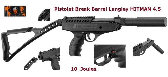 Pistolet à Air break barrel langley hitman Cal. 4.5 mm