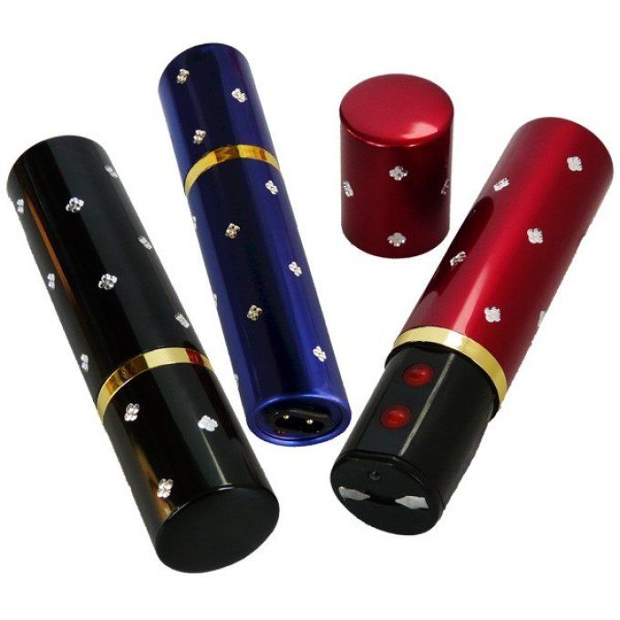 Shocker electrique 2.500 000 Volts Bleu forme rouge a lèvre avec Lampe Led