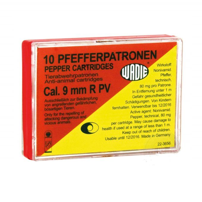 Cartouches de Défense au POIVRE pour REVOLVER Cal. 9 mm