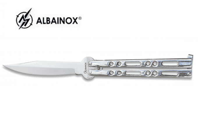 Couteau papillon Chromé de 10 cm