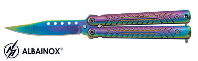 Couteau PAPILLON « RAINBOW » lame de 7.20 cm couleur Arc en Ciel