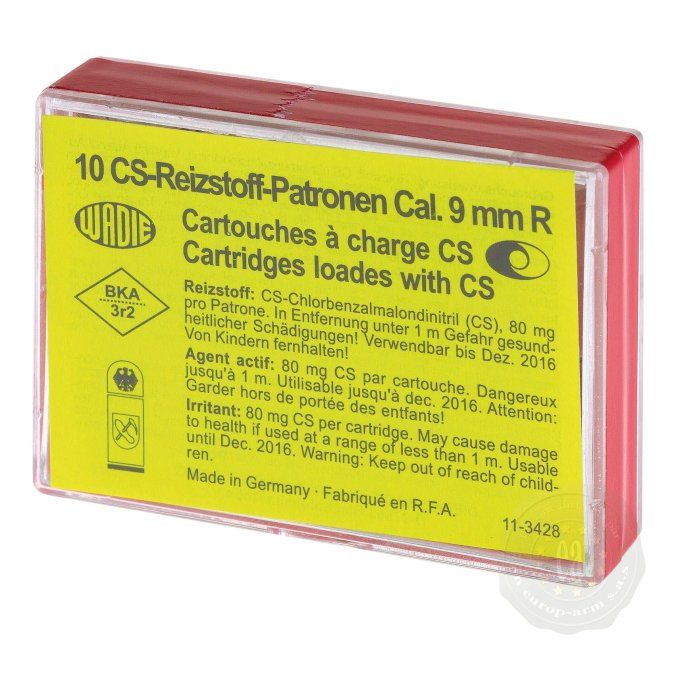 Cartouches de Défense au GAZ CS pour REVOLVER Cal. 9 mm