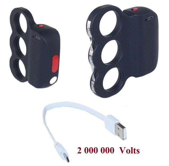 Poing Américain Shocker 3 doigts ( dit Tazer ) de 2 000 000 Volts