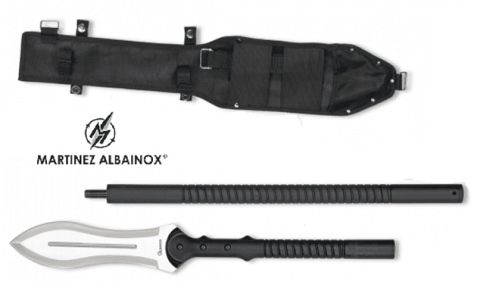 Lance Epieu de chasse manche alu noir avec Etui cordura