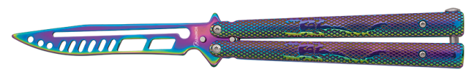 Couteau papillon D’entrainement raimbow lame de 11.10 cm