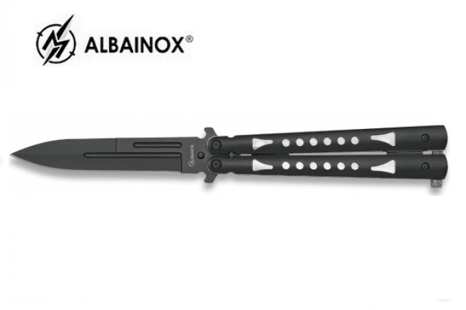 Couteau papillon manche Alu noir