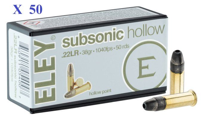 Cartouches 22LR ELEY Subsonic boite de 50