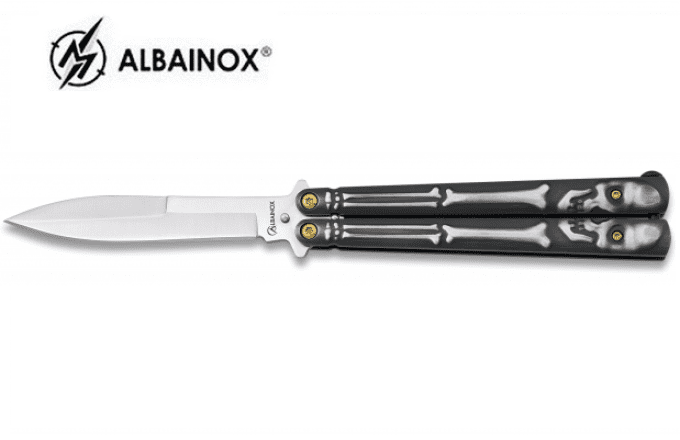 Couteau papillon skull manche Alu lame de 10 cm