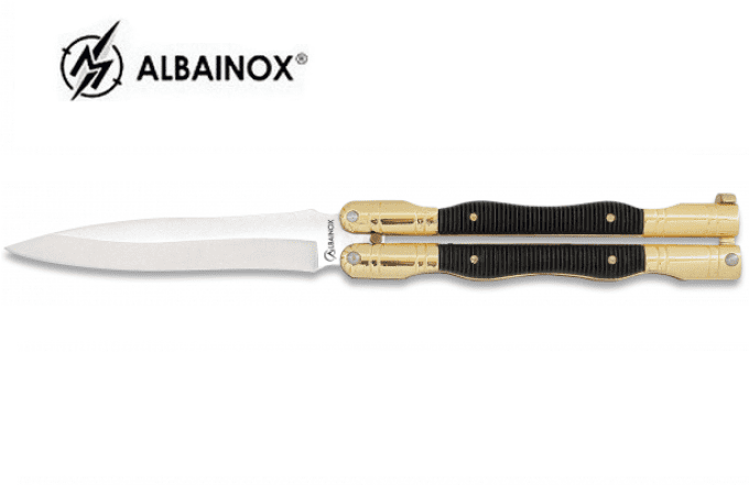 Couteau papillon Zamak et ABS couleur Or