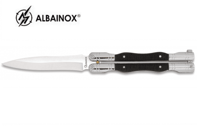 Couteau papillon Zamak et ABS couleur Argent