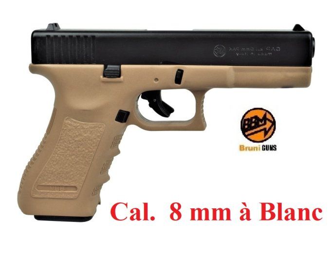 Pistolet Gap Bicolor Sable 8 mm réplique du Glock 17