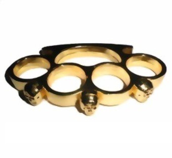 Poing Américain Têtes de Mort laiton