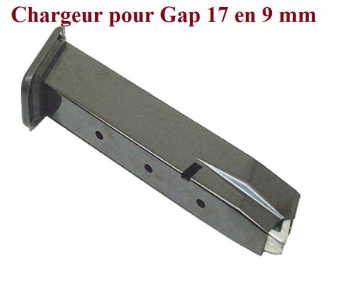 Chargeur seul pour Pistolet Gap 17 en Cal 9 mm