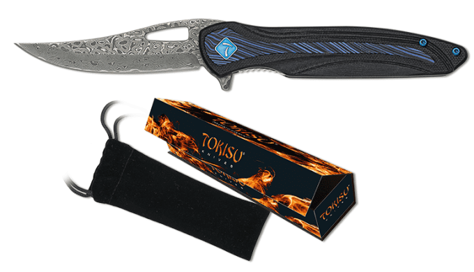 Couteau Pliant lame damas de 8.40 cm « TOKISU »