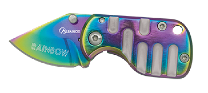Mini Couteau lame en pointe de 3.10 « RAINBOW » couleur Arc en Ciel